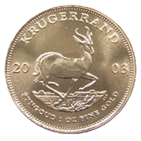2003 Uncirculated Bullion Krugerrand with a dull finish.